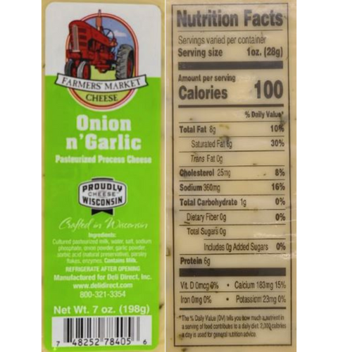 Summer Sausage Gift Box (Small) Onion & Garlic Nutrition Facts