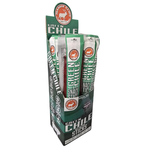 Wholesale Green Chile Beef & Pork Snack Stick - 24 count caddy