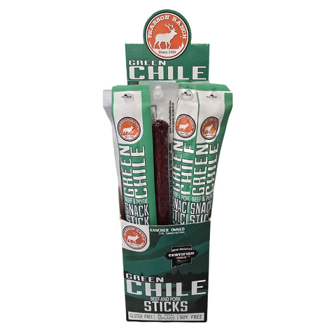 Wholesale Green Chile Beef & Pork Snack Stick - 24 count caddy