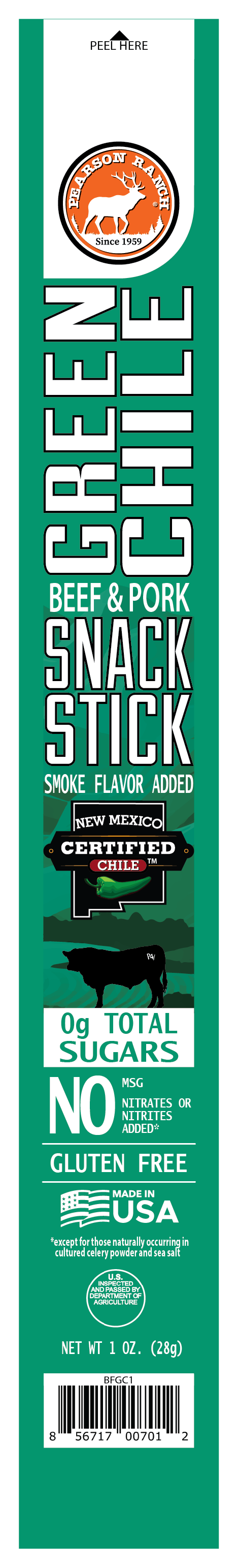 Green Chile Beef & Pork Snack Stick