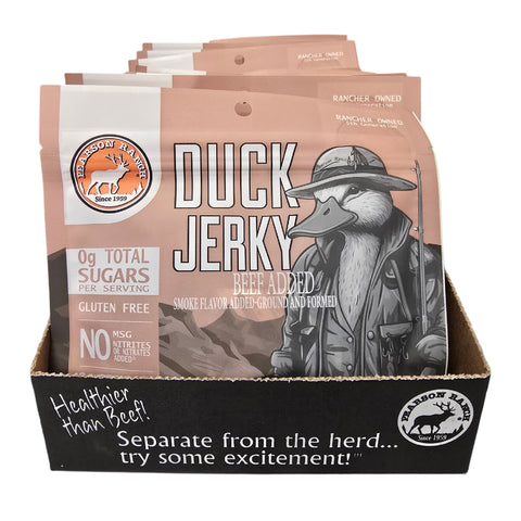 Wholesale Duck Jerky Display Tray - 12 each 2.1oz Resealable Bags