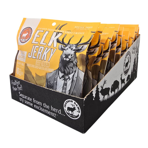 Wholesale Elk Jerky Display Tray - 12 each 2.1oz Resealable Bags