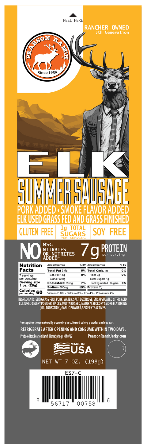 Elk Hickory Smoked Summer Sausage (7 oz.)