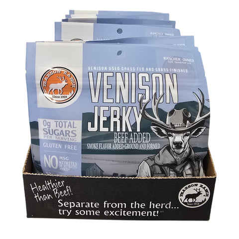 Wholesale Venison Jerky Display Tray - 12 each 2.1oz Resealable Bags