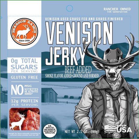 Wholesale Venison Jerky Display Tray - 12 each 2.1oz Resealable Bags