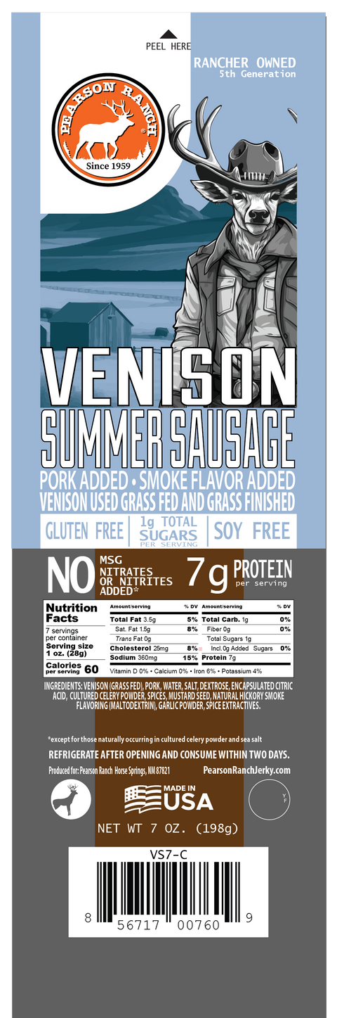 Wholesale Venison Summer Sausage 7oz - (order in EACH quantities)