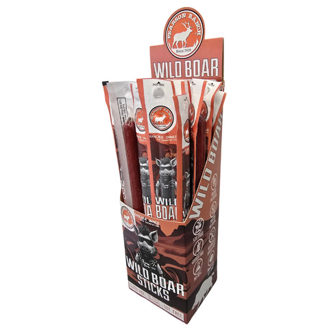 Wholesale Wild Boar Hickory Snack Stick - 24 count caddy