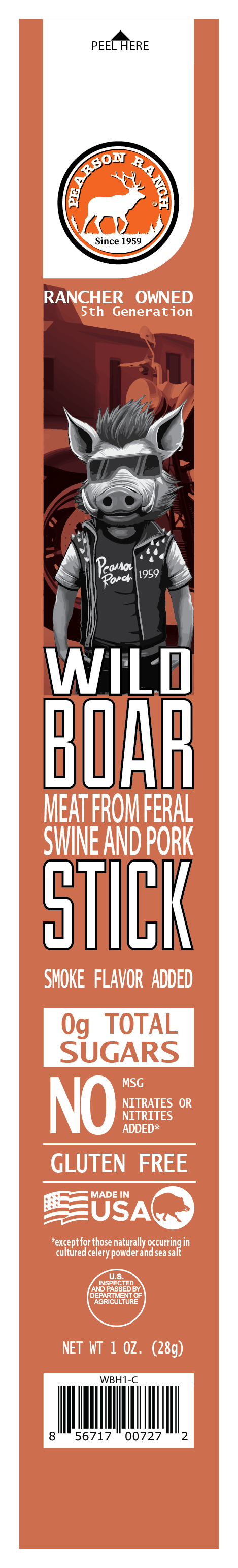 Wholesale Wild Boar Snack Stick 1oz - (order in EACH quantities)