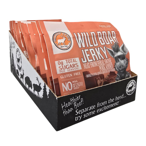 Wholesale Wild Boar Jerky Display Tray - 12 each 2.1oz Resealable Bags