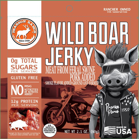 Wholesale Wild Boar Jerky Display Tray - 12 each 2.1oz Resealable Bags