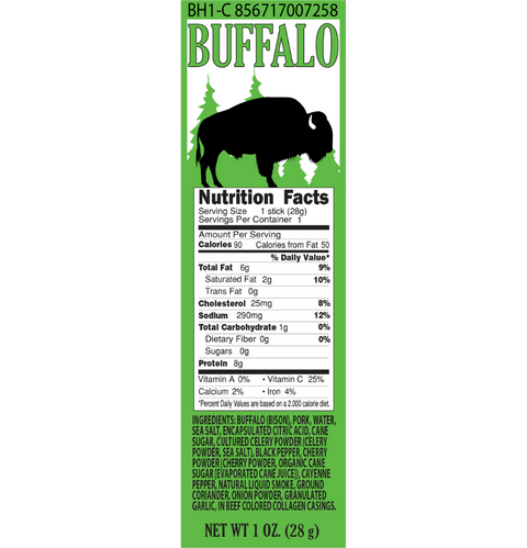 The City Slicker - Buffalo Variety Pack Snack Stick Nutrition Facts