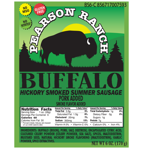 Buffalo Hickory Smoked Summer Sausage Nutrition Facts
