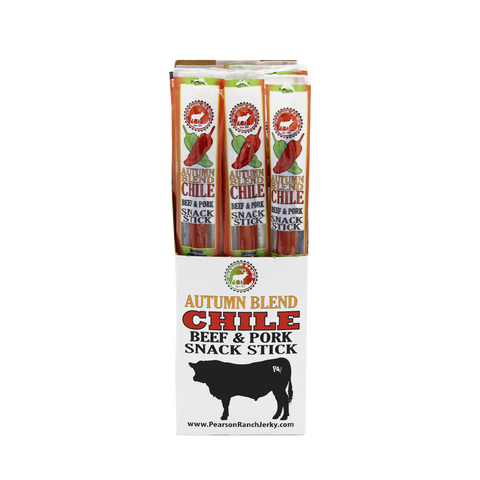 Wholesale Autumn Blend Chile Beef & Pork Snack Stick - 24 count caddy - Pearson Ranch Jerky