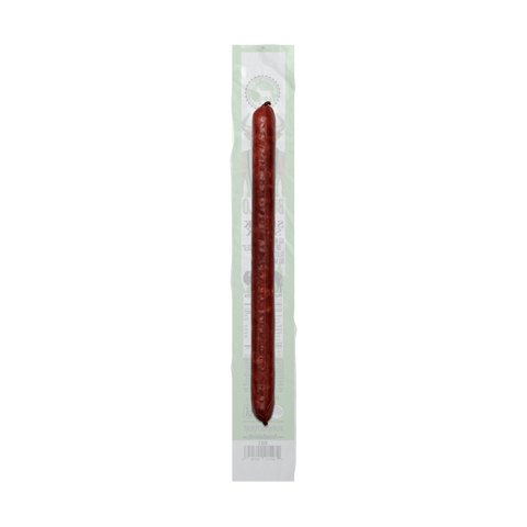 Buffalo Snack Stick that is low fat, low carb, high protein, natural, and zero sugar. The perfect meat snack to stay healthy and give you the energy you need.  The back of the jerky stick package.,