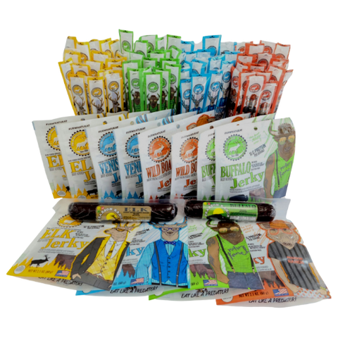 Feed your crew with our Exotic Game Protein Snack Pack! Keep your energy levels up with unique flavors.